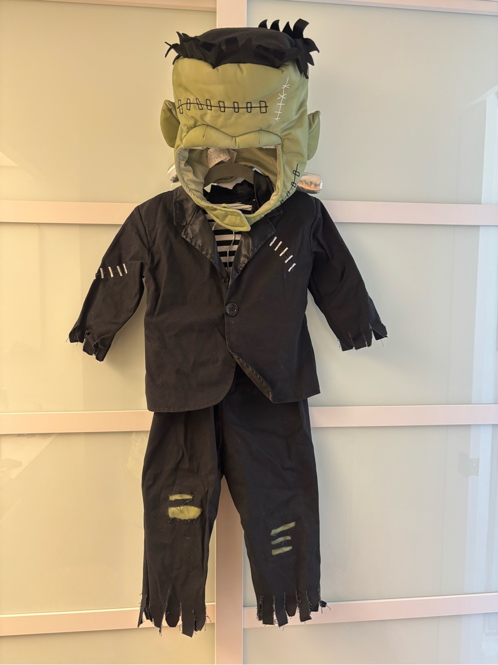 Pottery Barn Kids Green Frankenstein Costume with Black Jacket and Pants